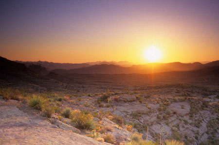 The sun sets on the Tortilla Trail head in the Superstition Wilderness